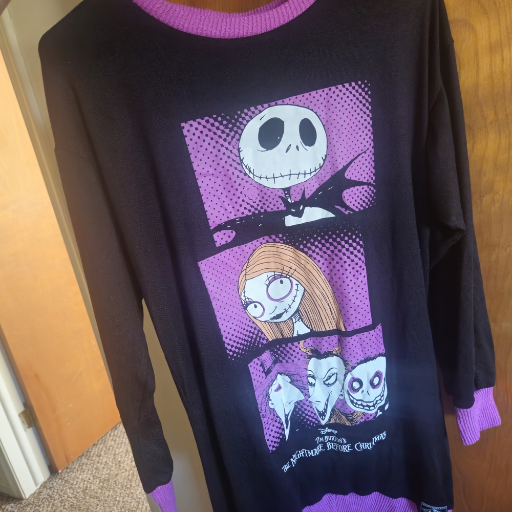Disney Black and Purple Nightmare Before Christmas Sweater Dress/ Top